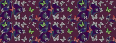 Kahverengi renklerin çizimi. Soyut renkli güzel kelebek. Raster illüstrasyonu. Taslak arkaplan.