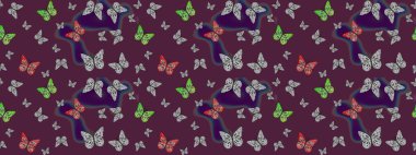 Kahverengi renkli resimler. Güzel kelebek raster desenli resim tasarımı.