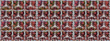 Çiçeklerle kusursuz desen. Suluboya çizimi. El çizimi. Kahverengi renkte çiçekler.