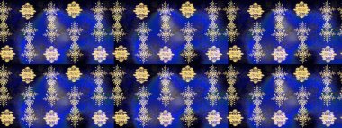 Mavi, siyah ve mor renkli kristal kar taneleri. Raster illüstrasyonu.