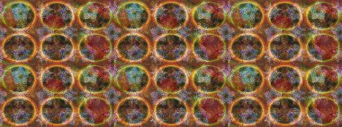 Raster illüstrasyonu. Çiçeklerle suluboya desenli çiçek deseni. Kahverengi renkli güzel tekstil.