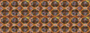 Kış kar taneleri, raster arka plan. Yüzey için tekrarlanan doku, ambalaj kağıdı, kahverengi, turuncu ve gri renkte kar tanesi.