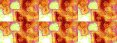 Şirin karalamalı çiçek desenli çizim. Raster illüstrasyonu. Raster illüstrasyonu. Eskiz tarzı turuncu, sarı ve pembe renkler. El yapımı çiçek ve bitki koleksiyonu.