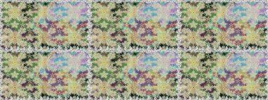 El yapımı çiçek ve bitki koleksiyonu. Robot resim stilinde nötr renkler. Şirin karalama çiçekleri olan kusursuz çiçek desenleri. Raster illüstrasyonu. Raster illüstrasyonu.