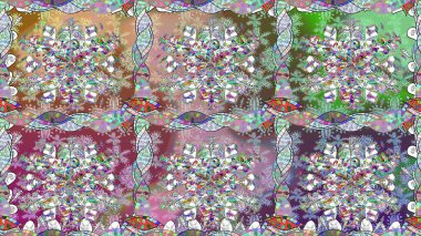 Sanat, inspineutral stil çiçekler ve arka plan bırakır. Raster deseni. Karalama çiçekleri kusursuz desen. Tarafsız el çizimi desen.