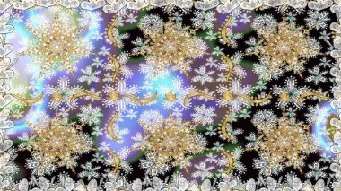 Tarafsız renklerde altın tekrarlayan elementlerle soyut arkaplan. Kusursuz oryantal klasik altın desen.