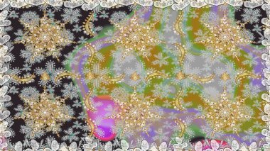 Kusursuz klasik raster grisi ve altın desenli. Klasik klasik klasik arka plan. Geleneksel oryantasyon süsü.