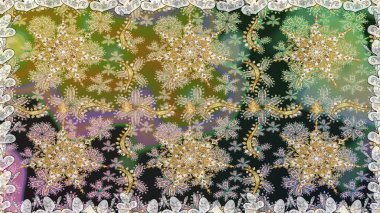 Barok tarzında kusursuz bir doğulu süsü. Raster geleneksel altın pürüzsüz desen gri renklerde.