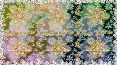 Noel, kar tanesi, yeni yıl. Tarafsız renklerde, altın elementlerle kusursuz klasik desen. Tarafsız renklerde altın desenli altın elementler.