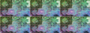 Çiçekli zambaklar kusursuz bir arka plan. Çiçek tasarımı için inanılmaz bir kolaj cenneti tarzı. Parlak çiçekli kolaj çiçekleri yeşil.