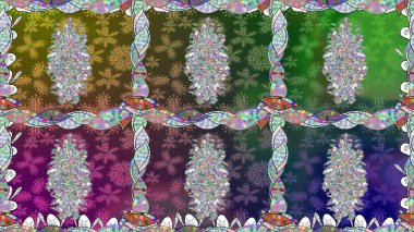 Raster dikişsiz çiçek deseni. Vadinin yeşil renkli çiçekleri.