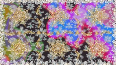 Kusursuz klasik raster grisi ve altın desenli. Klasik klasik klasik arka plan. Geleneksel oryantasyon süsü.