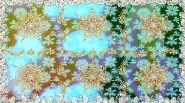 Kusursuz altın desen. Raster oryantal süs. Tarafsız renklerde altın elementlerle kusursuz desen.