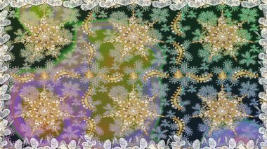 Barok tarzında duvar kağıdı tasarımı için kusursuz damaske deseni arkaplanı. Süslü raster dekorasyonu. Altın elementlerle gri renklerde altın desen.