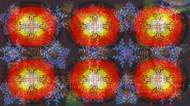 Raster Noel soyut renkli arka plan ve tatlı kar tanesi. Farklı kar taneleri toplayıcısı, gri ve kırmızı renkte kış elementleri..