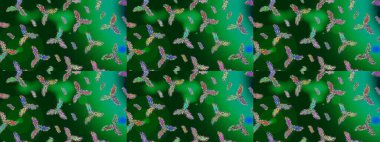 İllüstrasyon kar tanesi. Güzel dekorasyon. Yeşil, mavi ve nötr renklerde suluboya kar taneleri. Kışın sembolü.