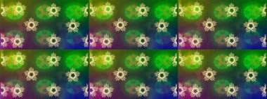 Raster Noel soyut renkli arka plan ve tatlı kar tanesi. Farklı kar taneleri toplayıcısı, yeşil, mavi ve kahverengi renklerde kış elementleri..