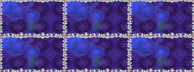 Düz Çiçek Elementleri Tasarımı. Kusursuz Renksiz Bahar Temalı Kusursuz Arkaplan. Mor renkli çiçekler. Sevimli çiçek raster deseni.