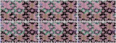 Düz Çiçek Elementleri Tasarım Raster illüstrasyonu. Renkli Bahar Temalı Kusursuz Arkaplan. Çiçeksiz desenli arka plan. Tarafsız renklerde çiçekler.