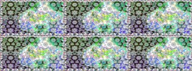 Raster illüstrasyonunda kusursuz çiçek deseni. Renkli Bahar Temalı Kusursuz Arkaplan. Düz Çiçek Elementleri Tasarımı. Gri renkli çiçekler.