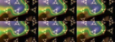 Raster illüstrasyonu. Anti-stres için soyut örnek sayfası. Siyah, kahverengi ve yeşil renklerde.