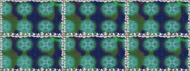 Düz Çiçek Elementleri Tasarımı. Mavi renkli çiçekler. Renkli Bahar Temalı Kusursuz Arkaplan. Raster illüstrasyonunda kusursuz çiçek deseni.