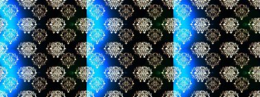 Şam, tasarım için kusursuz desen. Siyah, mavi ve nötr renklerde, altın elementli pürüzsüz desen.