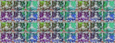 Raster illüstrasyonu. Yeşil renkli çiçekler. Çiçeksiz desenli arka plan, vuruşlar, sıçramalar, yaz çiçekleri..