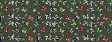 Yeşil renkli resimler. Güzel kelebek raster desenli resim tasarımı.