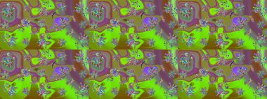 Yeşil kar taneleri. Noel ve yeni yıl moda baskıları için tatil tasarımı. Kar tanelerinin soyut arkaplanlı Noel şablonu. Raster illüstrasyonu.