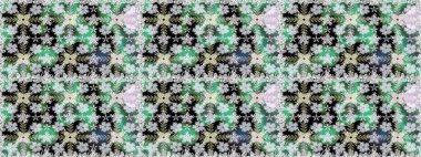 Raster illüstrasyonunda kusursuz çiçek deseni. Süslü kumaş deseni. Renkli Bahar Temalı Kusursuz Arkaplan. Düz Çiçek Elementleri Tasarımı.