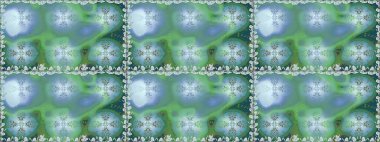 Renkli Bahar Temalı Kusursuz Arkaplan. Raster illüstrasyonunda kusursuz çiçek deseni. Düz Çiçek Elementleri Tasarımı. Mavi renkte çiçekler.