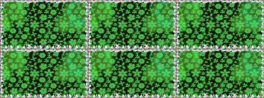 Kusursuz çiçek deseni. Yeşil renkli Asya tekstili. Raster illüstrasyonu.