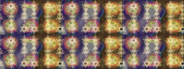 Kar tanelerinin soyut arkaplanı olan şirin bir Noel arkaplanı. Raster illüstrasyonu. Noel ve yeni yıl moda baskıları için tatil tasarımı. Renkler. Kahverengi, nötr ve gri kar taneleri.