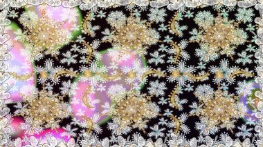 Tarafsız renklerde altın tekrarlayan elementlerle soyut arkaplan. Kusursuz oryantal klasik altın desen.