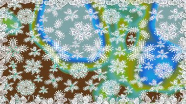 Raster illüstrasyonu. Kusursuz çiçek deseni duvar kâğıdı olarak kullanılabilir. Mavi renkte çiçekler.