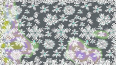 Gri renkli çiçekler. Çiçek deseni. Gri renklerde çiçeksiz. Şatafatlı bahar bahçesi dokusu. Raster illüstrasyonu.