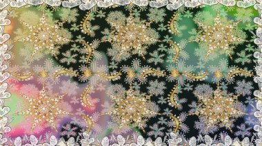 Şam, tasarım için kusursuz desen. Gri renklerde, altın elementli, pürüzsüz desen.