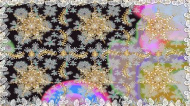 Antika altın tekrarlanabilir duvar kağıdı. Damask pürüzsüz yineleme kalıbı. Gri renklerdeki altın element. Barok tarzında altın çiçekli süs..