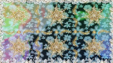 Raster illüstrasyonu. Oriental raster klasik nötr ve altın desenli. Kusursuz soyut arkaplan.