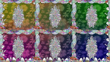 Suluboya kusursuz desen. Çiçek izi. Suluboya tarzında yeşil renkte çiçekler.