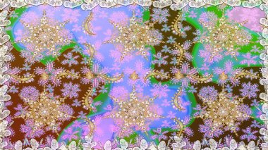 Tarafsız renklerde, altın elementlerle kusursuz desen. Doğu tarzı arabesk. Kusursuz altın desenli bukleler. Raster. Parlak dantel, stilize çiçekler, şal desenli. Zarif altın deseni aç.