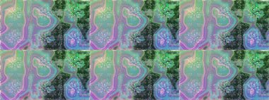 Düz Çiçek Elementleri Tasarımı. Renkli Bahar Temalı Kusursuz Arkaplan. Raster Modaya uygun kumaş deseni. Mavi renkli şirin çiçek deseni.