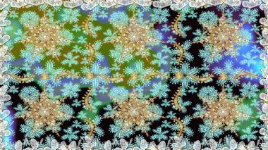 Raster geleneksel oryantasyon süsü. Altın elementlerle nötr renklerde altın desen. Kusursuz klasik altın desen.