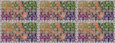 Şirin çiçekler. Satır seamless modeli. Rasterleştirme Trendy kumaş deseni.