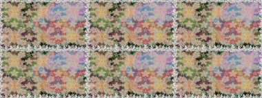 El çizimi, soyut ve süslü elementler. Bej renkler. Klasik çiçekler. Yaz çiçekleri teması. Suluboya resim taklit Raster illüstrasyonu.