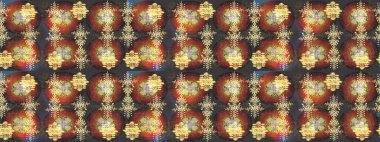 Güzel süs eşyası. Kar tanesi süsü Raster illüstrasyonu. Kahverengi, gri ve sarı renkli kar tanesi süsü. Kar taneleri izole edildi.