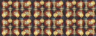 Raster illüstrasyonu. Kahverengi, gri ve sarı renkli kar taneleri. Yılbaşı Biçimi.