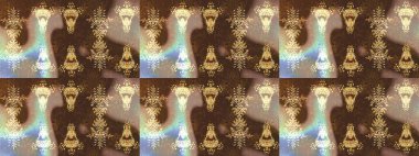 Küçük çiçekte hoş bir çiçek deseni var. Çiçeksel elementlerle süslenmiş zarif raster dokusu. Kahverengi, bej ve parlak çiçekli nötr renkler üzerine soyut çizim deseni.