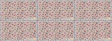 Renkli kelebeklerin kusursuz arka planı. Raster illüstrasyonu. Albüm için resim. Gri ve nötr renkte sanat kelebekleri.